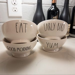 Rae Dunn cereal bowls (4) assorted
